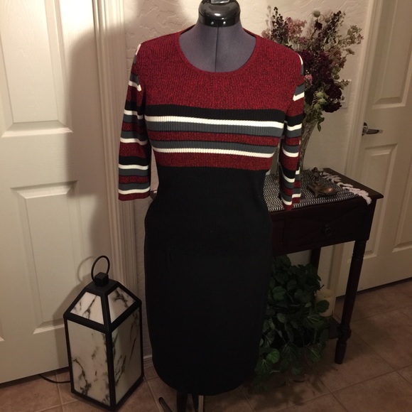 💗Dark red knit top with mid/sleeves SZ-P LG - Picture 14 of 16